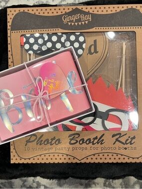 Ginger Ray Pink Bride Photo Booth Props Kit with Bride To Be Sash